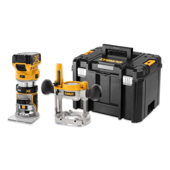 Fresadora Combo sin escobillas XR 18V DeWALT DCW604NT-XJ con maletín TSTAK VI