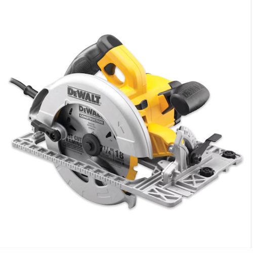 Sierra Circular DEWALT DWE576K-QS de 1.600W. Diámetro de la hoja: 190 mm. Velocidad sin carga: 5200 rpm.
