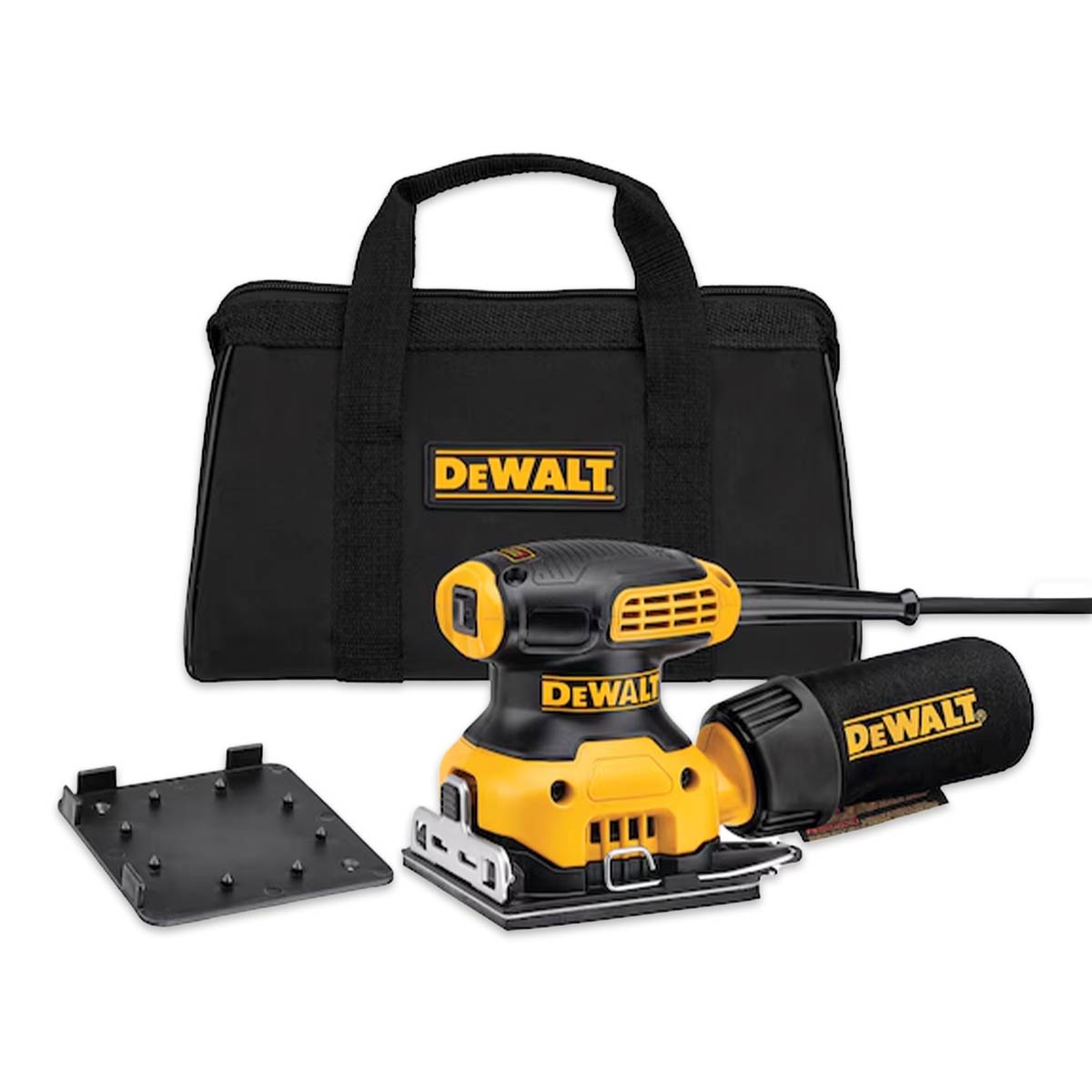 Lijadora Orbital DEWALT DWE6411-QS con motor de 230W. Incluye Lijadora Orbital DEWALT DWE6411-QS con motor de 230W. Incluye bolsa de serrín con adaptador integrado.