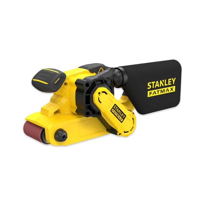 Lijadora de Banda STANLEY FMEW204K-QS de 1.010W. Velocidad variable entre 190 y 380m/min. Correa de 75mm x 533mm.