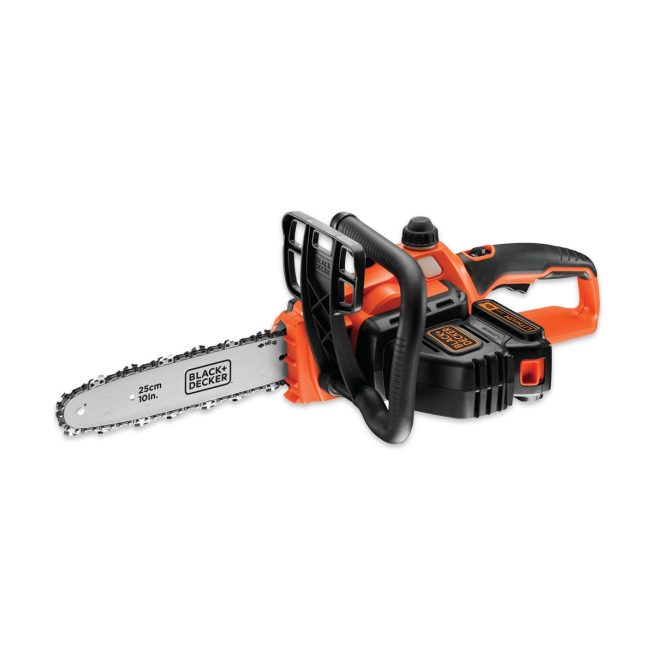 Motosierra BLACK&DECKER GKC1825L20-QW 18V 2.0Ah Litio con espada de 25cm y cadena cromada Oregon de bajo contragolpe de 40 eslabones.