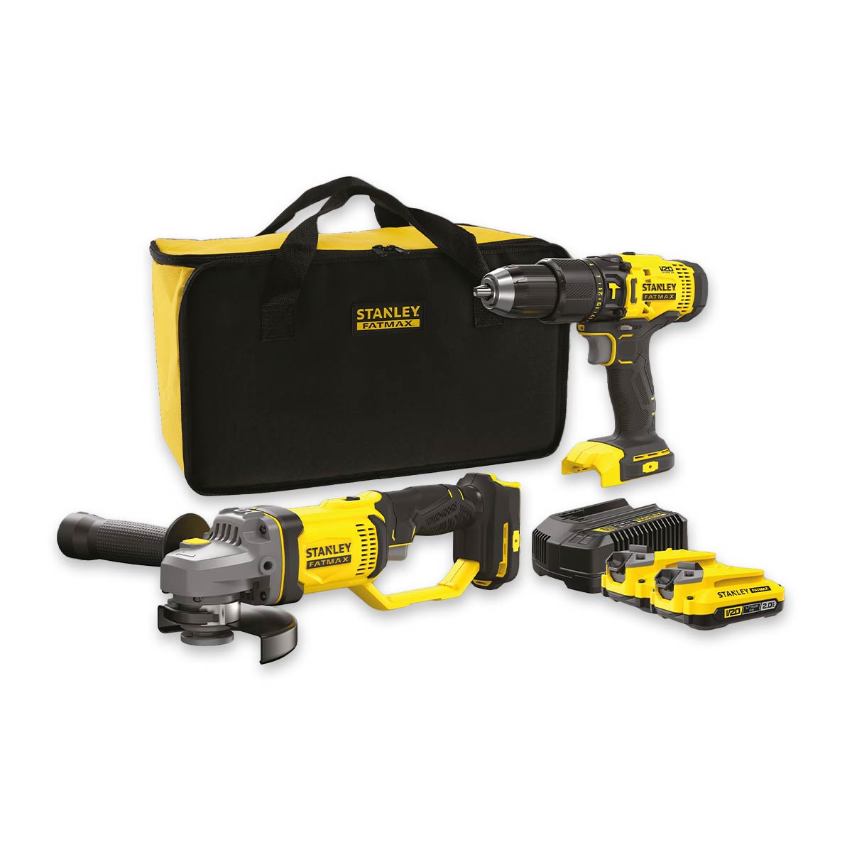 Kit STANLEY FATMAX SFMCK471D2S-QW taladro y amoladora V20