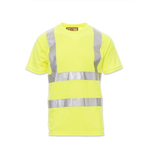 Camiseta de alta visibilidad PAYPER AVENUE DRY TECH en color amarillo fluorescente.