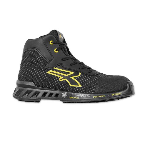 Botas de seguridad U POWER JOE S3 SRC CI ESD. Forro Wingtex transpirable, puntera Airtoe Composite, plantilla U Power Original en poliuretano, suela antideslizante y antiestática en color negro.